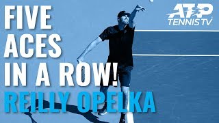 Reilly Opelka Slams Five Consecutive Aces to Win Set! | Basel 2019 screenshot 5