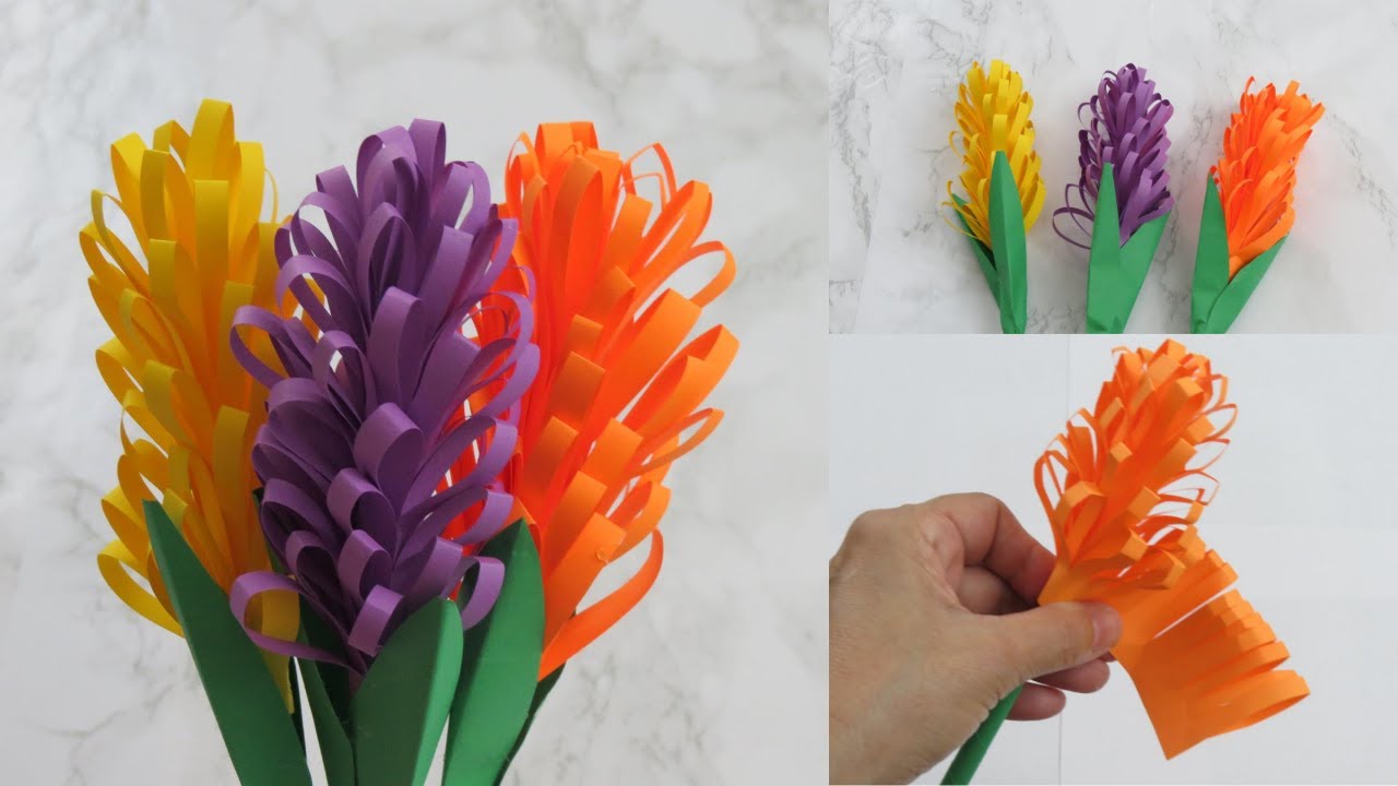 How to make Lavender Flowers | Paper Flowers | Flower Crafts - YouTube