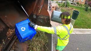 Yard Waste collection 3 - 3rd person POV GoPro hopper