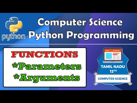 Python functions with parameters and arguments in tamil - YouTube