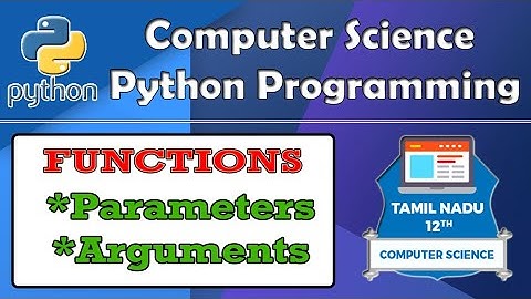 Python functions with parameters and arguments in tamil