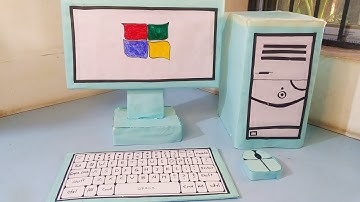 How to make Computer with thermocol || School project  || Computer modal for school ||