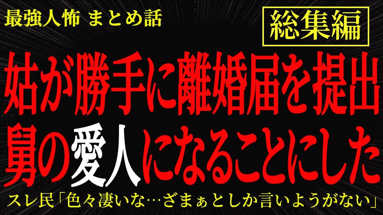 【総集編】【2chヒトコワ】姑が勝手に離婚届を提出　舅の愛人になることにした【作業用】【睡眠用】