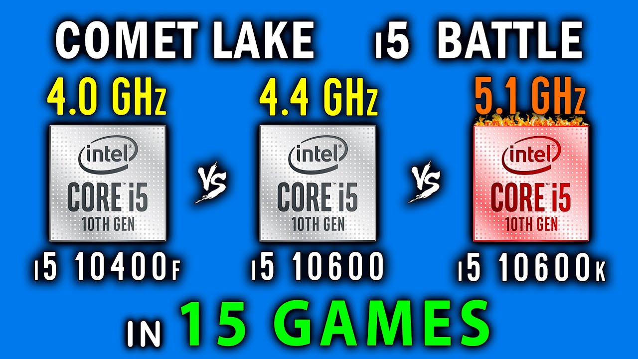 i5 10400f vs i5 10600 vs i5 10600k OC Test in 15 Games 