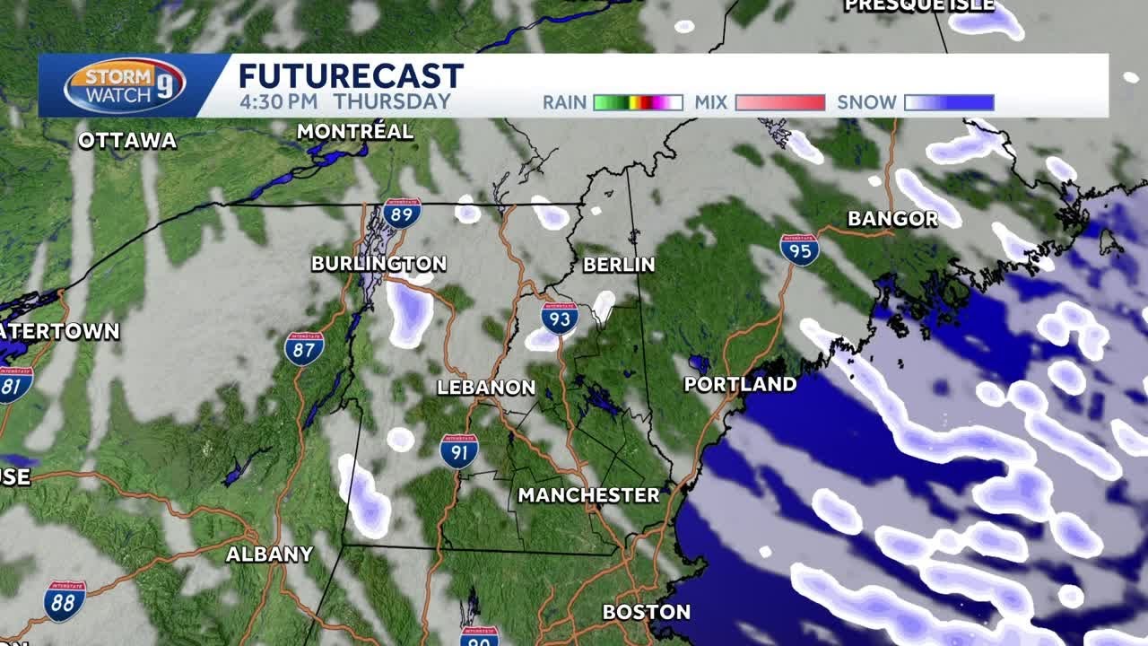 Video: Christmas Day snow moves out of northern NH - YouTube