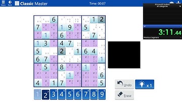 Microsoft Sudoku all classic run PB 4:08