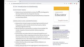 Topic 3.1 An Introduction to Biodiversity