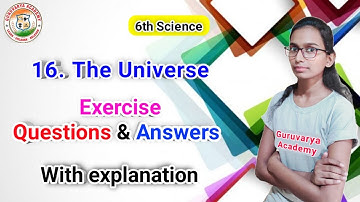 16 The universe exercise | The universe exercise | The universe exercise standard 6th |Std 6 science
