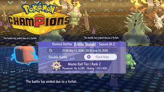 MORE FORFEITS with TOP-6K RANK TEAM Pokémon Champions Ranked Double Battles Master Ball (Season 2)