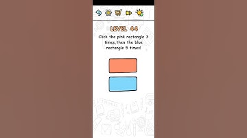 Brain Challenge Puzzle Level 44 Click the pink rectangle 3 times then the blue rectangle 5 times