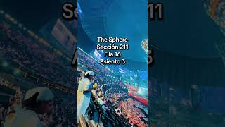 Vista The sphere Sección 211, Fila 16, Asiento 3 #thesphere  #lasvegas #conciertoslasvegas