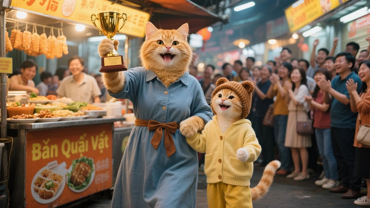 Ginger Kitten can make best🥟👩‍🍳 croissants! culinary contest with Mama Cat🏆