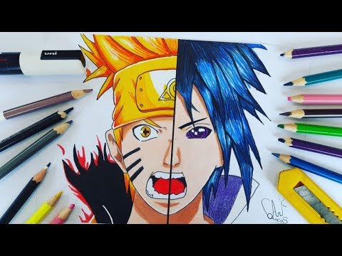 COMO DESENHAR O ROSTO DO SASUKE UCHIHA DE NARUTO 