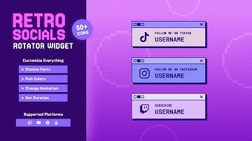 Retro Socials Rotator Widget for Twitch – Vintage PC Social Media Overlay (OBS & StreamElements)