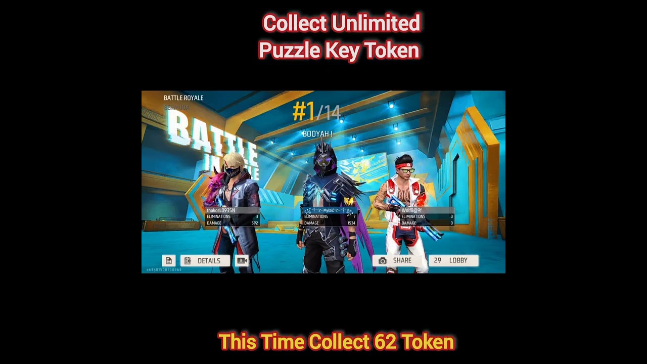 HOW TO COLLECT UNLIMITED PUZZLE KEY TOKEN IN BERMUDA MAP 🔥🔥 NEW EVENT FREE FIRE | HOW TO BOSS FIGHT
