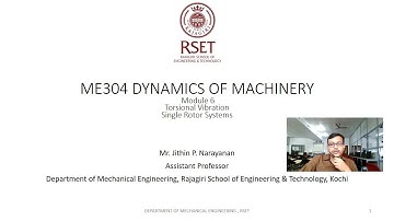 ME304 DOM Torsional Vibration of Single rotor system