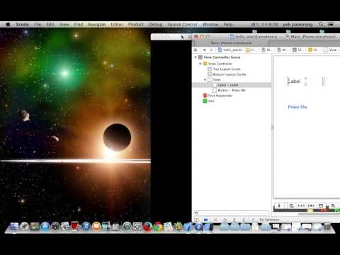 第一個iOS7作品設計：hello world 執行結果