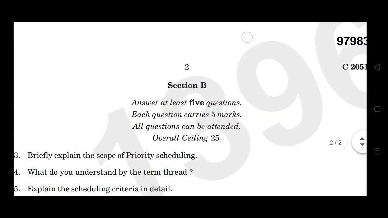 6th Sem BCA operating Systems 2022 Year Question Paper Calicut 6th sem bca operating systems 2022 year question paper calicut