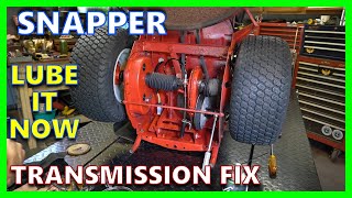 DONT LET THIS HAPPEN! Snapper Rider~ STUCK Transmission How To Get It Working Properly - Lubrication