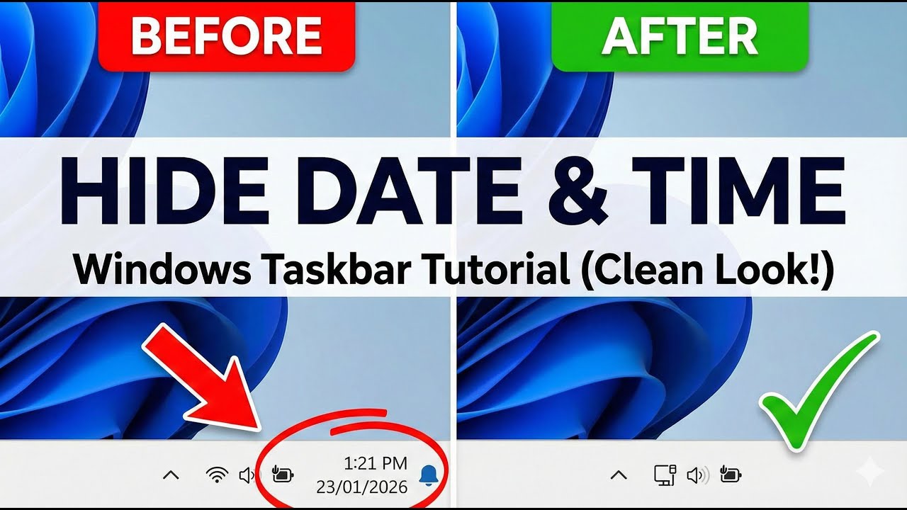 How to Hide Date and Time on Windows 11 Taskbar (Easy Tutorial) - YouTube
