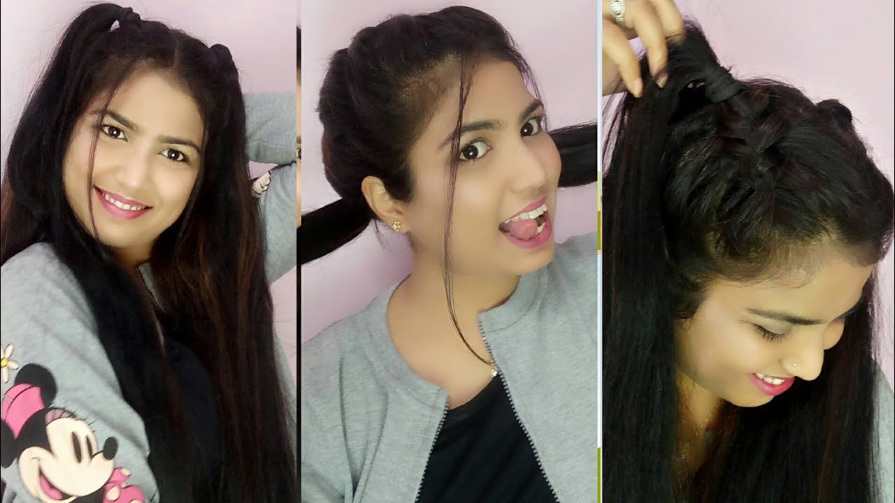 Everyday Cute Hairstyle For College/School||Two Braided Hairstyle For ...