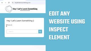 How to Edit Any Website Using Inspect Element