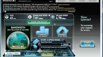 SpeedTest on UK TV Proxy