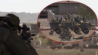 Sniper Ambush eliminated 30 Soldiers with Tanks - Military Simulation - ARMA 3 Milsim