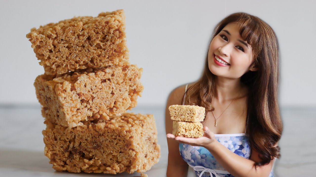 Rice Krispies Treats Recipe! How to make PEANUT BUTTER RICE KRISPIE TREATS!