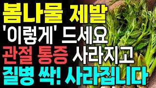 봄나물 이렇게 드세요! 관절 통증 사라지고 당뇨 암예방 기적의 효능을 만드는 건강 음식 3가지