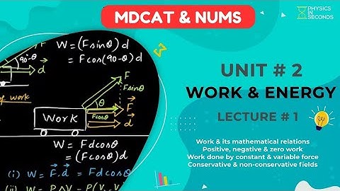 #MDCAT Physics Unit#2 Work & Energy Lecture#1