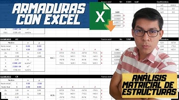 ANÁLISIS MATRICIAL DE ESTRUCTURAS | CÁLCULO DE ARMADURAS CON EXCEL