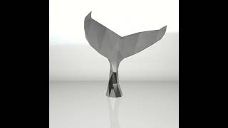 Template for DIY metal sculpture Pattern of Whale Tail low poly model in DXF and PDF Blueprints