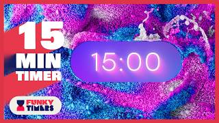 15 Minute Relaxing Countdown Timer ⏳ | Colourful Rocks 🌈 | Calming Music