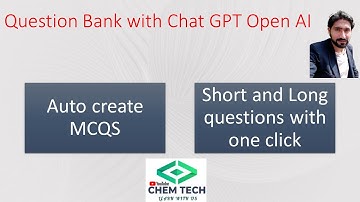 Auto create MCQS and Question bank| long and short questions with Chat GPT|