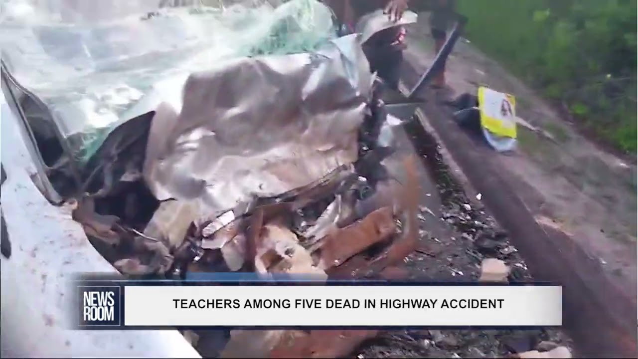 TEACHERS AMONG FIVE DEAD IN HIGHWAY ACCIDENT