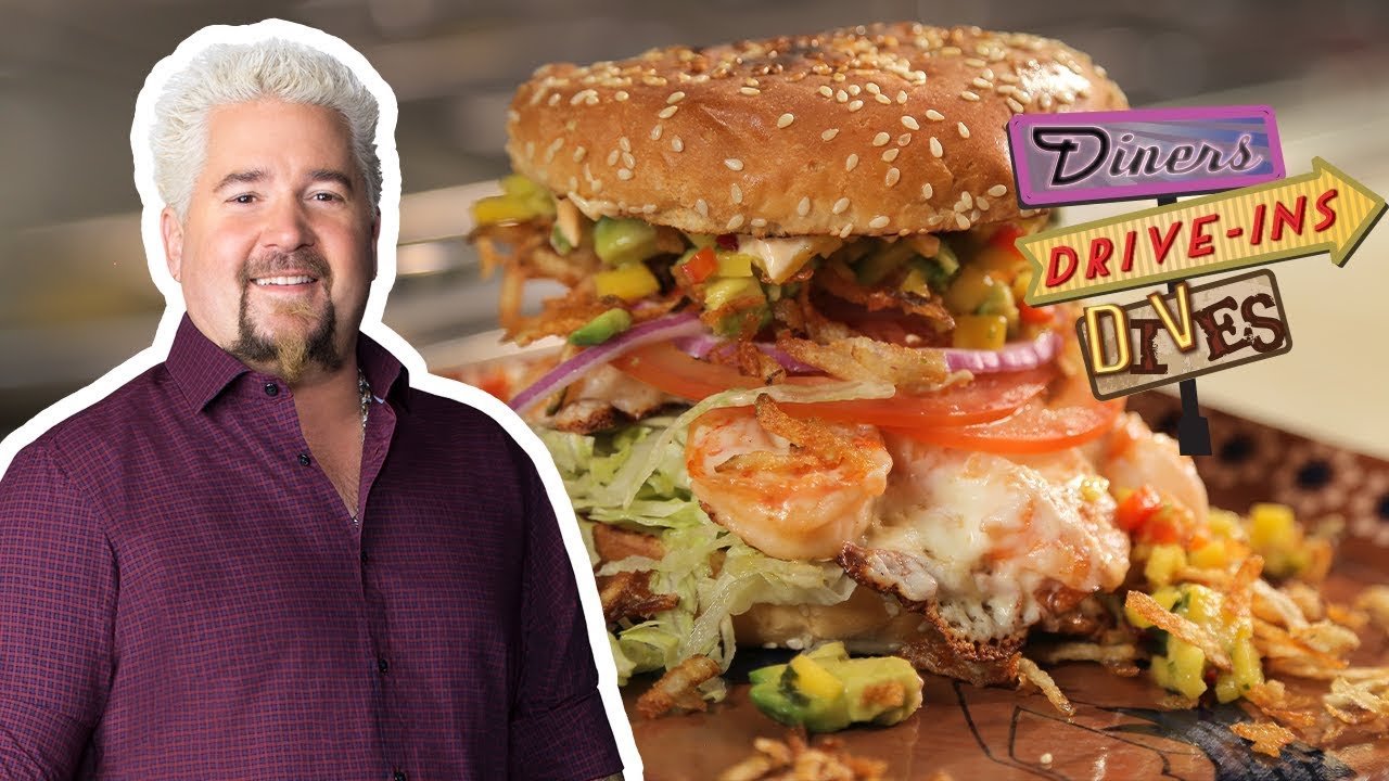 This "Burger" Is Made Out of SHRIMP | Diners, Drive-ins and Dives with Guy Fieri | Food Network