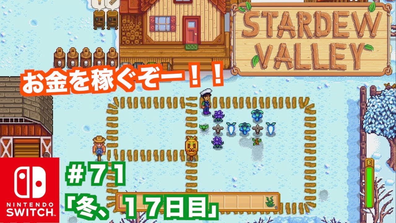 switch「スターデューバレー」STARDEWVALLEY＃71ほのぼの農場ライフ 「冬、17日目」お金を稼ぐぞ！デラックス家畜小屋のために