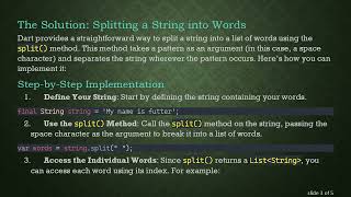 How to Efficiently Extract Words from a String in Dart