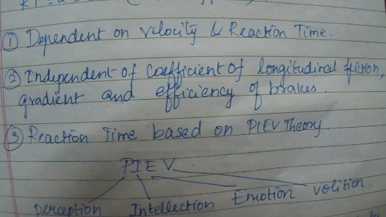 Stopping sight distance lag distance & brake distance YouTube