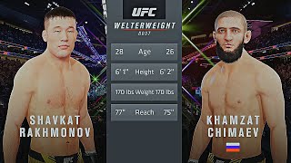Shavkat Rakhmonov Vs. Khamzat Chimaev : UFC 4 Gameplay (Legendary Difficulty) (AI Vs AI) (PS5)