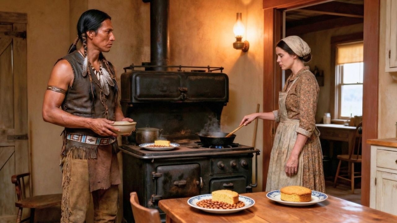 Γύρισε σπίτι και βρήκε το φαγητό στην εστία, καθώς εκείνη είχε μπει κρυφά και έστρωσε δύο πιάτα.