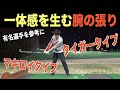 一体感はいつできるもの？有名プロの「ある動作」に注目。テイクバック直前に一体感を生むための腕の張りとは？