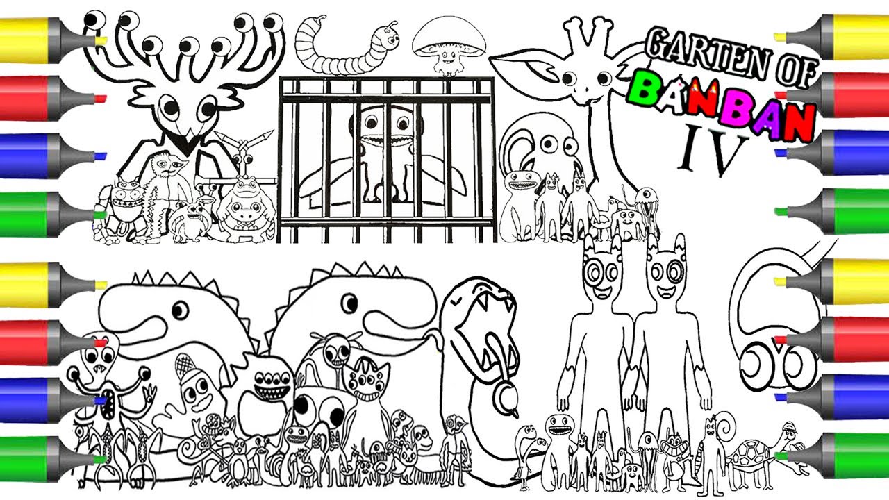 🔥GARTEN OF BANBAN 4 Coloring Pages Mix / How To Color All Garten Of ...