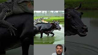 Rescue a bla#cow #cows #weakcow#blackcow #indiancow #cowlover #cowfarm #alligator #crocodile