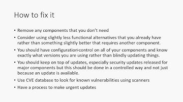 OWASP Top 10 - A9 Components with known vulnerabilities