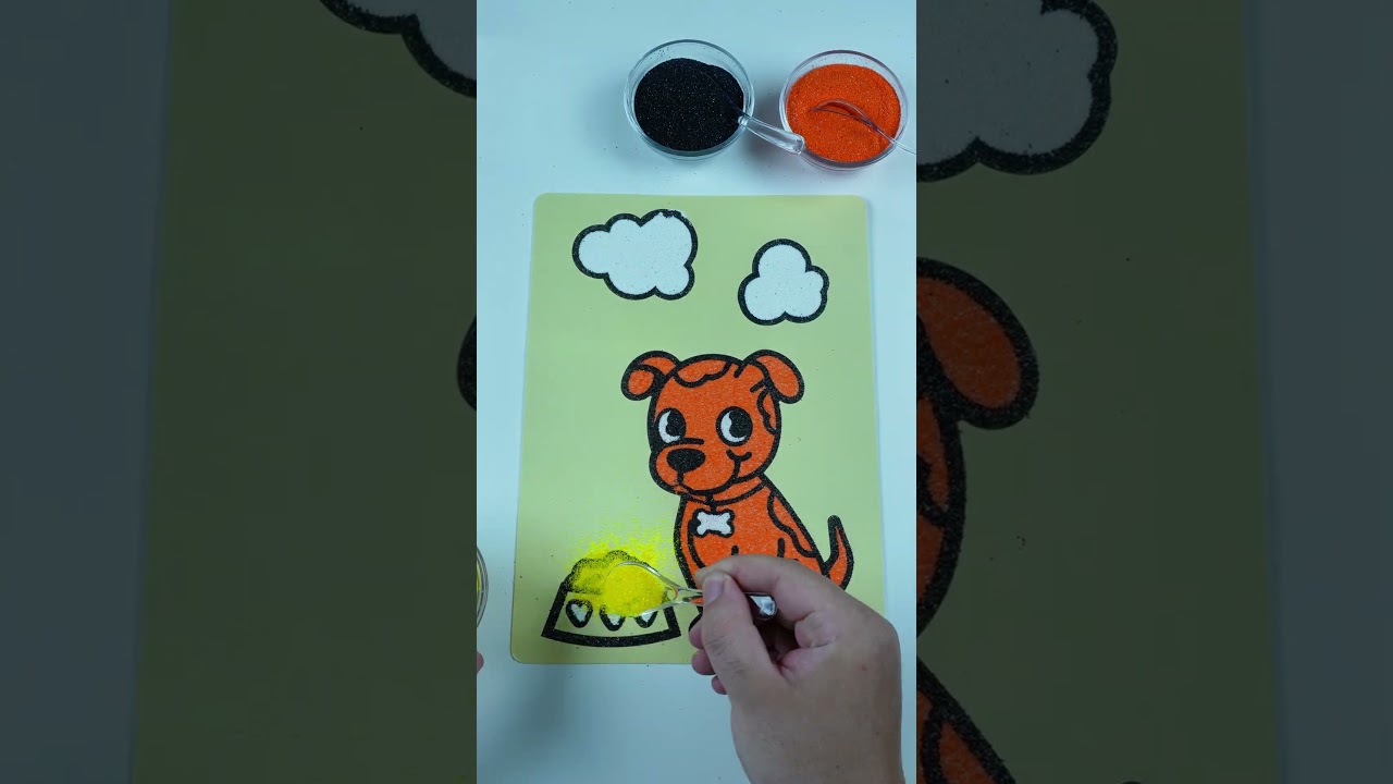 Cute Puppy Sand Art for Kids | Fun Sand Coloring Video