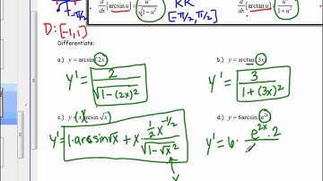 Calculus 5.6 Inverse Trig Derivatives