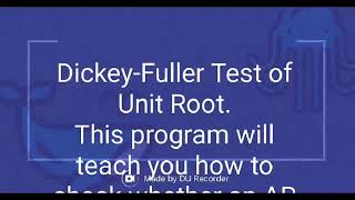 Dickey-Fuller unit root test