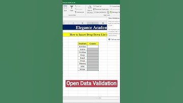 How to Insert Drop down List #excel #msexcel  #shortsvideo #shorts #ytshorts #eleganceacademy